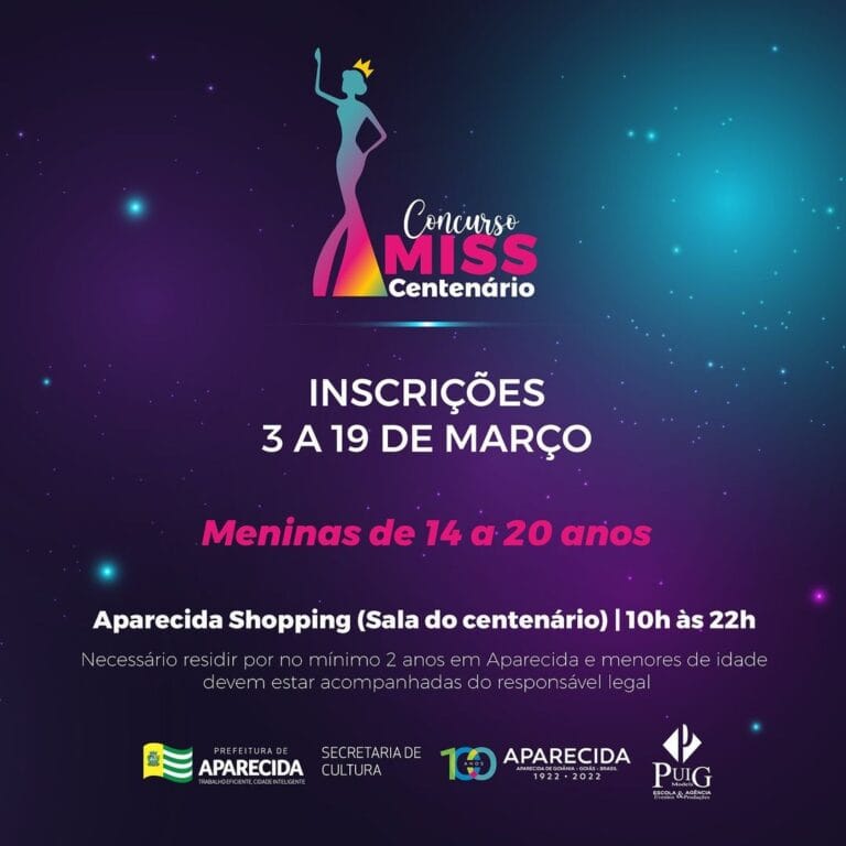 Aparecida inscrições aberta para Miss Centenário