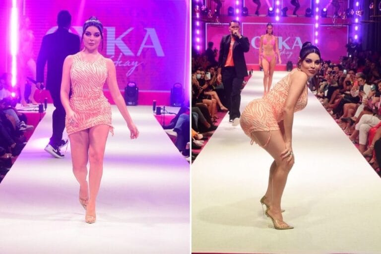 Maíra Cardi e mais famosos curtem desfile de Gkay