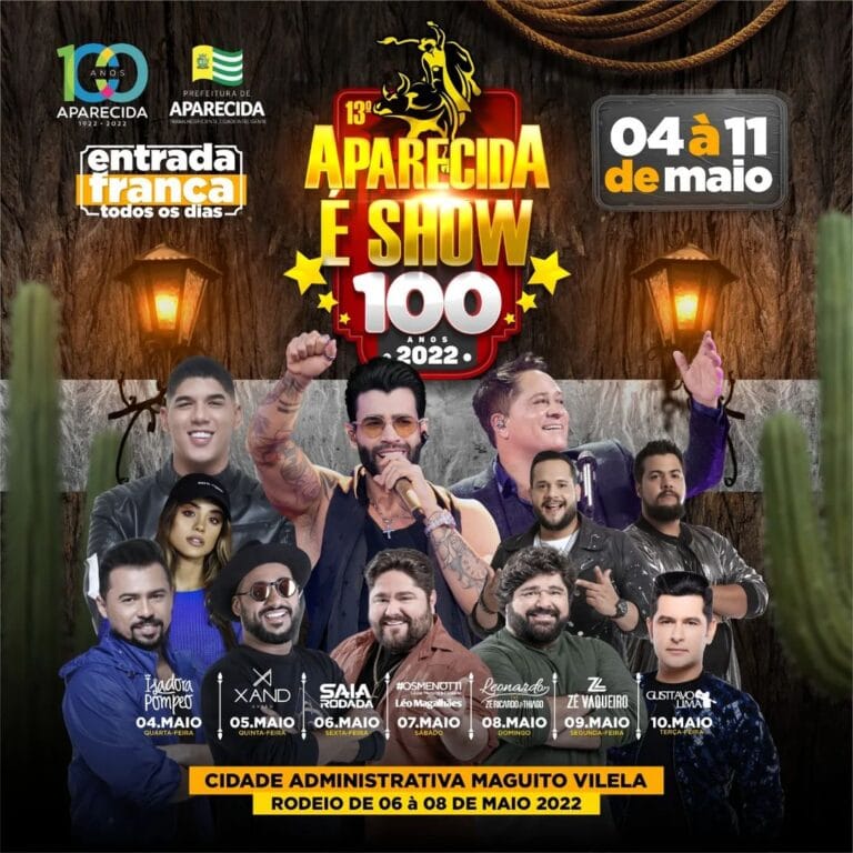 Aparecida é Show 2022 terá Gusttavo Lima, Leonardo, Zé Vaqueiro e MAIS