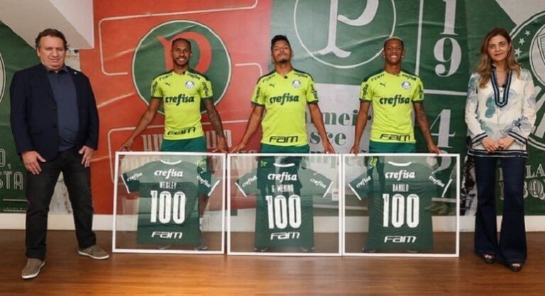 Palmeiras homenageia trio de Crias da Academia pelos 100 jogos no clube