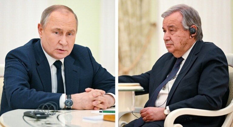 Putin admite a chefe da ONU que situação em Mariupol é ‘trágica’