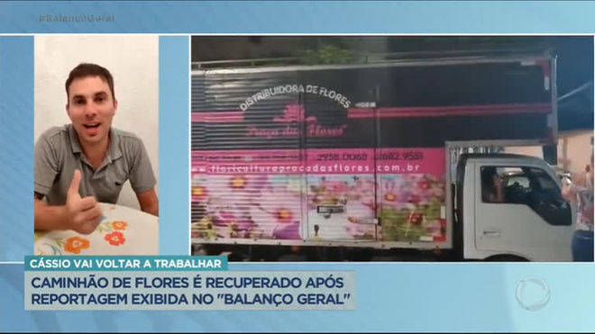 Caminhão de flores furado é recuperado após reportagem exibida no Balanço Geral