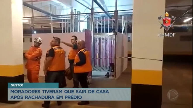 Moradores de Águas Claras saem de casa após rachadura em prédio