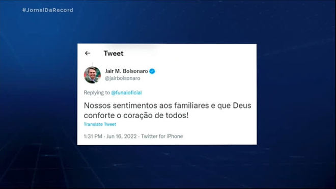 Bolsonaro se manifesta em apoio aos familiares de Bruno e Dom; ONU cobra investigação