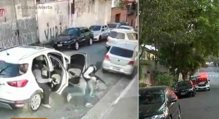 Criminosos com fuzis roubam casa e fazem refém na fuga em SP