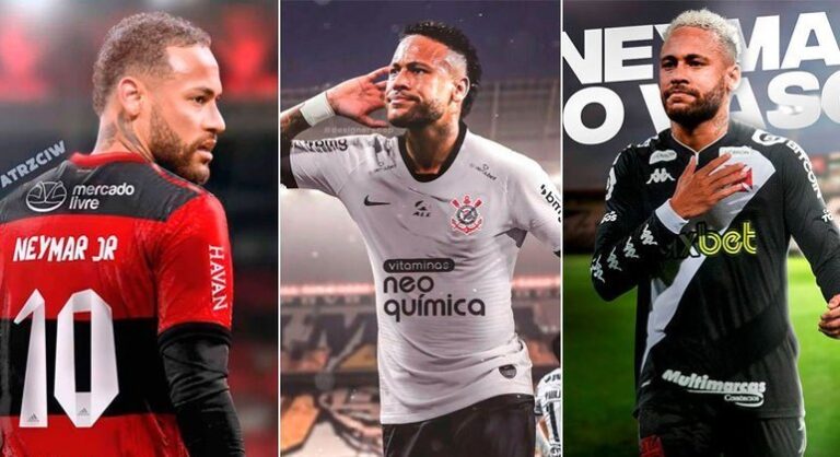 Torcedores sonham com Neymar em clubes brasileiros; veja montagens