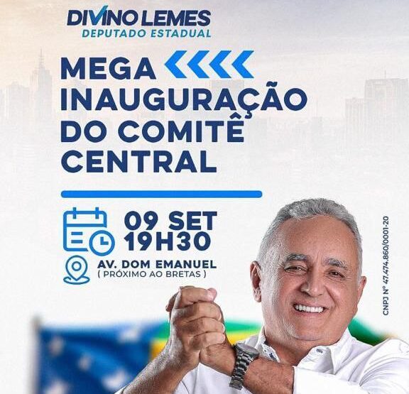 Líder nas pesquisas para deputado estadual, ex- prefeito Divino Lemes inagura comitê na próxima sexta (9)