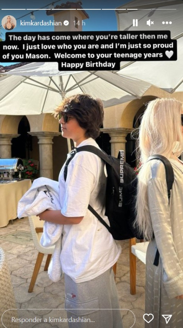 Kim Kardashian mostra rara fotografia do sobrinho. Como Mason cresceu