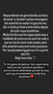 Sónia Jesus esclarece dúvidas sobre 1.ª entrevista após prisão do noivo