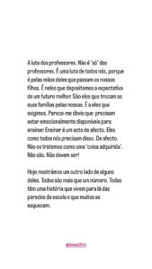 "A luta dos professores não é 'só' dos professores. É de todos nós"