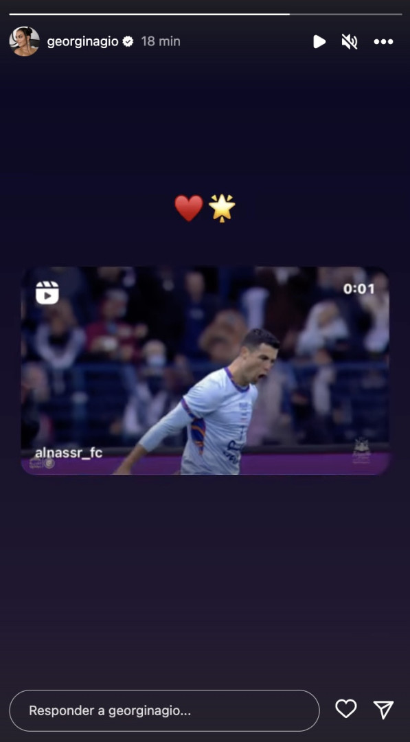 Cristiano Ronaldo marcou e Georgina Rodríguez celebrou assim
