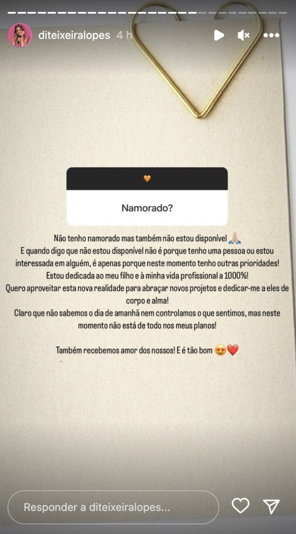 Diana Lopes tem namorado? "Não, mas também não estou disponível"