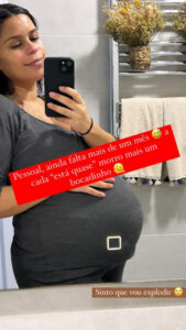 Diana Pinto exibe enorme barriguinha de grávida. "Sinto que vou explodir"