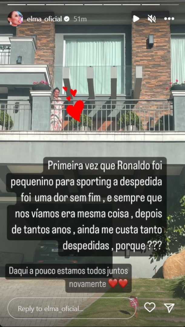 Elma Aveiro lembra despedida de Ronaldo: "Dor sem fim"