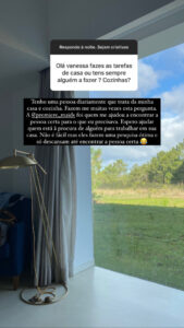 "Fazes as tarefas de casa Cozinhas?" Vanessa Martins reponde