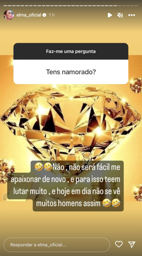 Namorado? Elma Aveiro responde e deixa aviso aos pretendentes