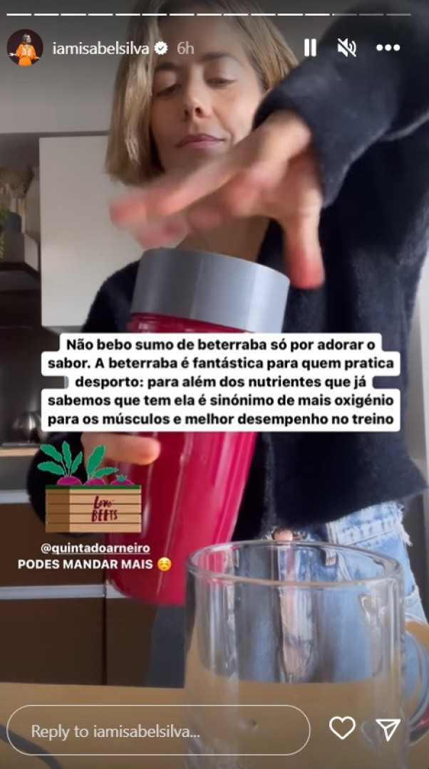 O "sumão de beterraba" de Isabel Silva. Receita só leva 4 ingredientes