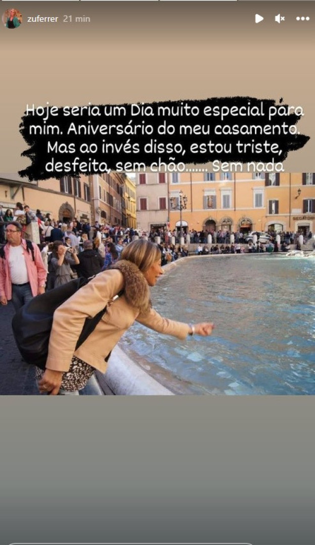 "Seria um dia muito especial. Mas estou triste, desfeita, sem chão"