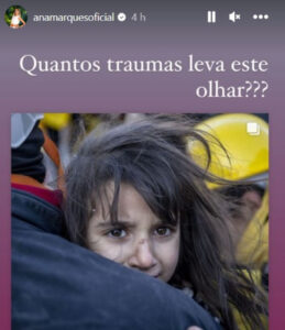 Ana Marques comovida com fotografia de menina na Turquia