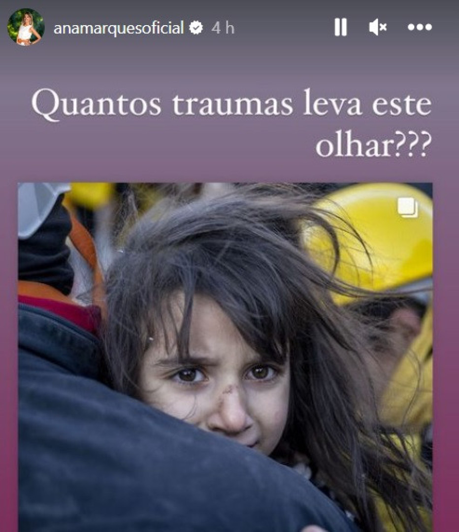 Ana Marques comovida com fotografia de menina na Turquia