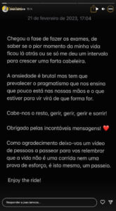 "Chegou a fase de fazer exames e saber se o pior momento ficou lá atrás"