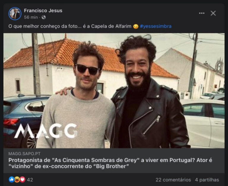 Foto de protagonista de ’50 Sombras de Grey’ foi tirada em Sesimbra