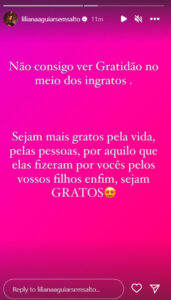 Liliana Aguiar deixa recado: "Sejam mais gratos pela vida"
