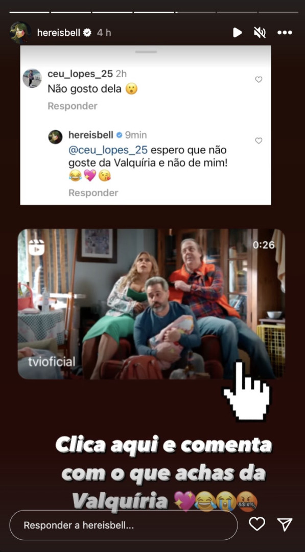 Maria Sampaio responde com humor a crítica de espectadora