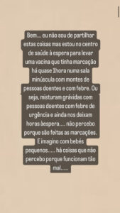 "Misturam grávidas com pessoas doentes de urgência", revela Júlia Belard