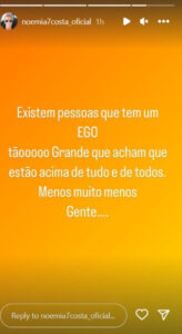 Noémia Costa manda recado: "Pessoas que acham que estão acima"