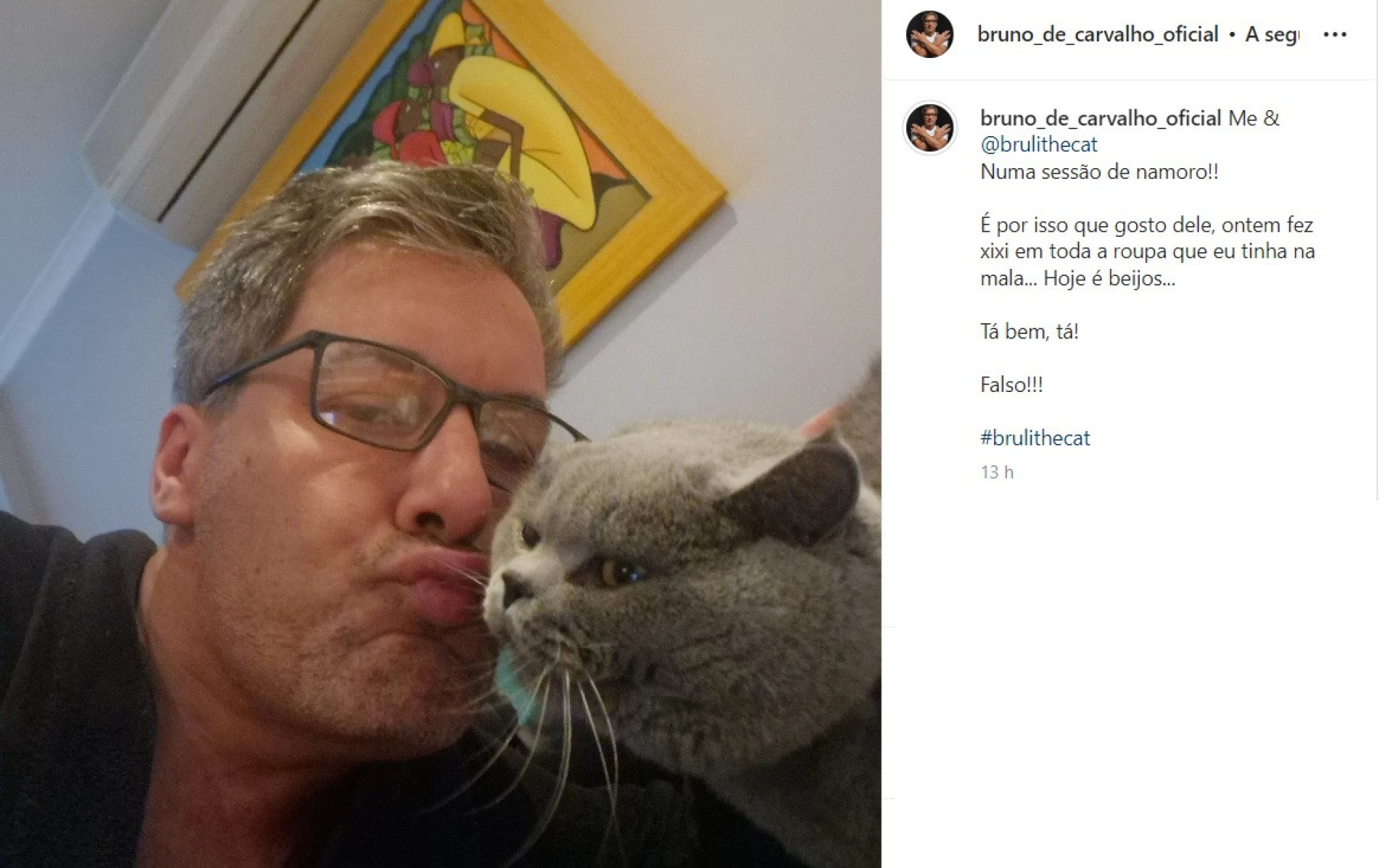 Bruno de Carvalho. Em rumores de separação, a "sessão de namoro" com gato
