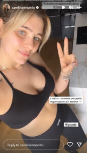 Carolina Pinto, namorada de Marco Costa, mostra corpo um mês após ser mãe