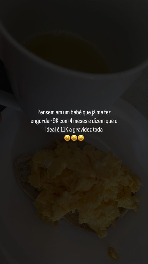 Grávida, Cátia Basílio do ‘BB’ revela quantos quilos já engordou