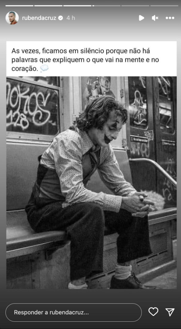 Indireta Rúben da Cruz diz: "Às vezes, ficamos em silêncio porque..."