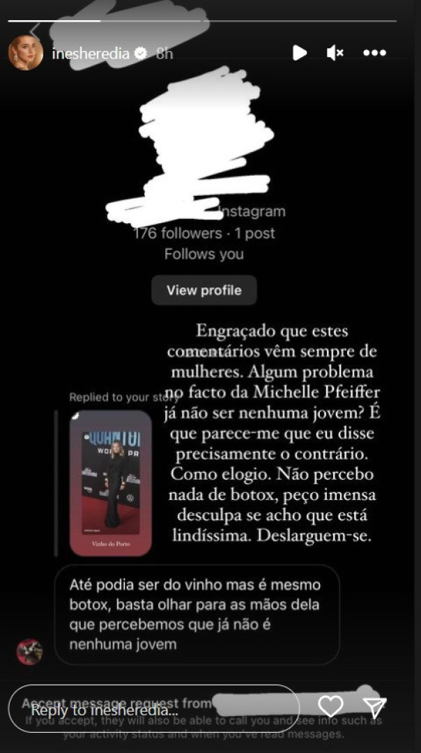 Inês Herédia lamenta: "Estes comentários vêm sempre de mulheres"