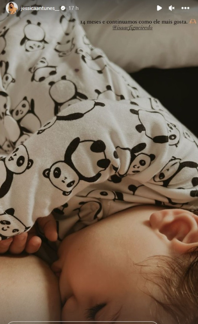 Jéssica Antunes mostra-se a amamentar e destaca 14 meses do filho