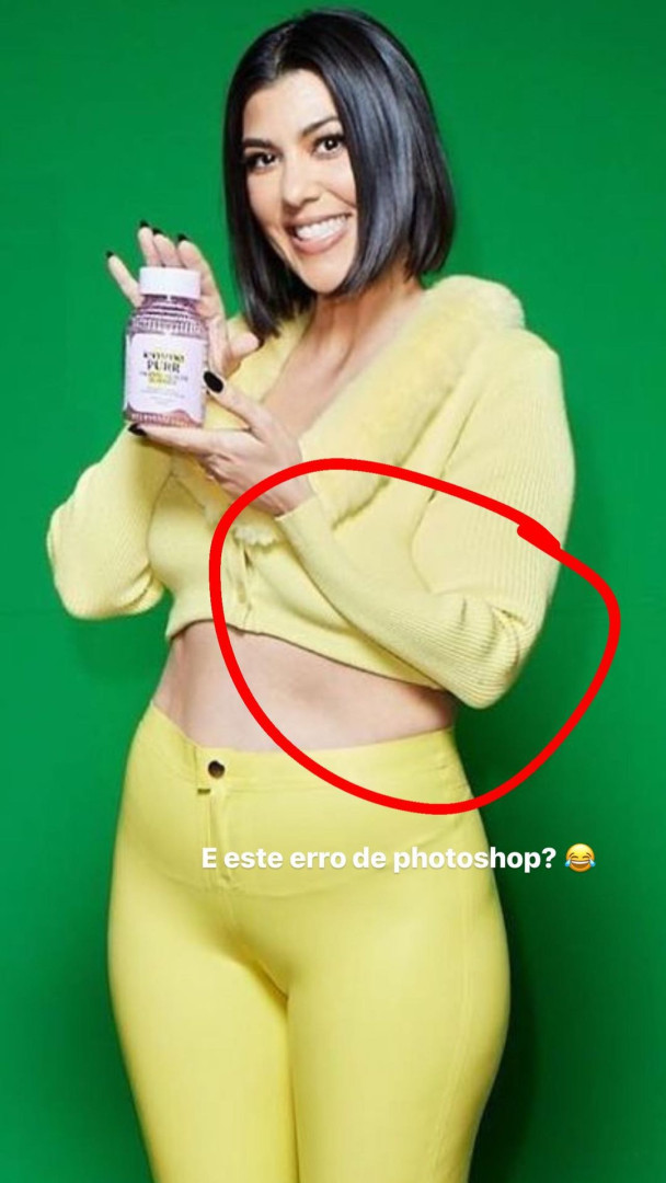 Kourtney Kardashian apanhada em erro flagrante de Photoshop