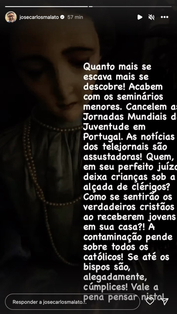 Malato indignado: "Cancelem as Jornadas Mundiais da Juventude"