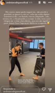 Mesmo lesionada, Andreia Rodrigues não falha treino