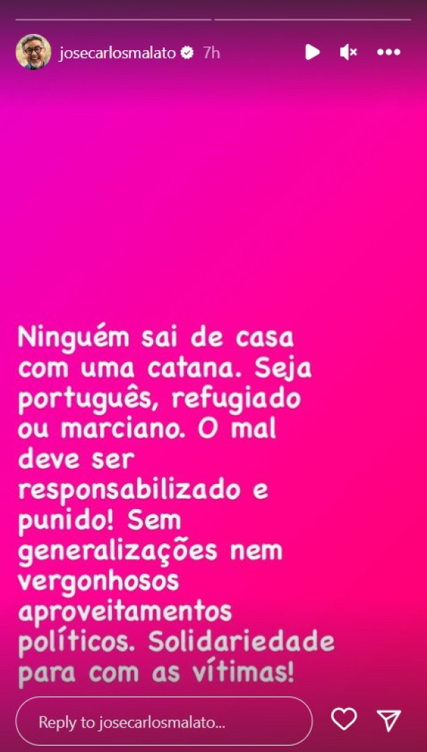 "Ninguém sai com uma catana. Seja português, refugiado ou marciano"