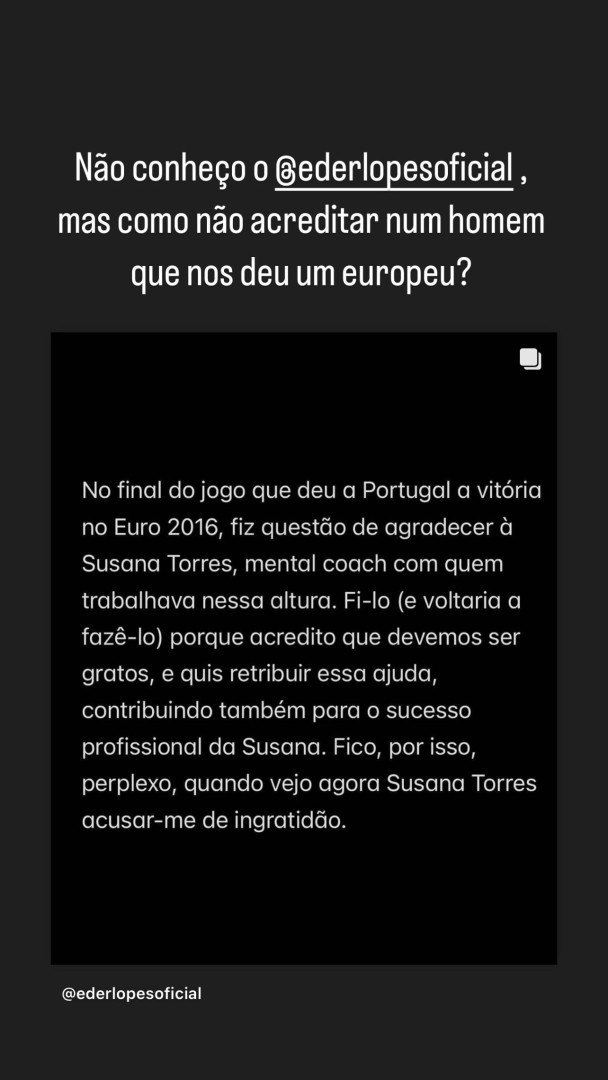 'Pipoca Mais Doce' sai em defesa de Éder após polémica com ex-coach