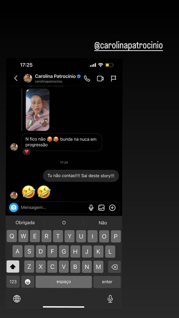 Silicone? Carolina Patrocínio respondeu à provocação de Rita Pereira