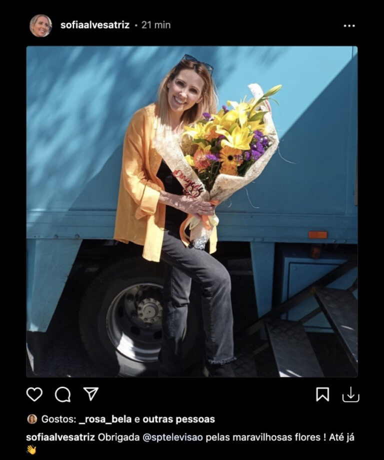 Sofia Alves ‘mimada’ após fim das gravações de novela ‘Sangue Oculto’