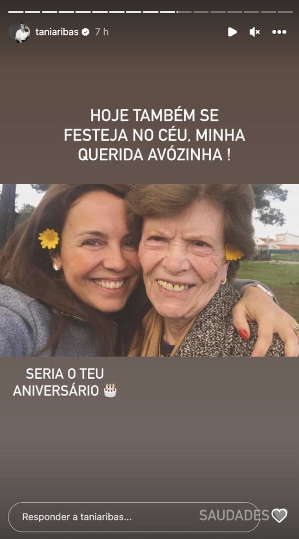 Tânia Ribas de Oliveira assinala aniversário da avó que morreu