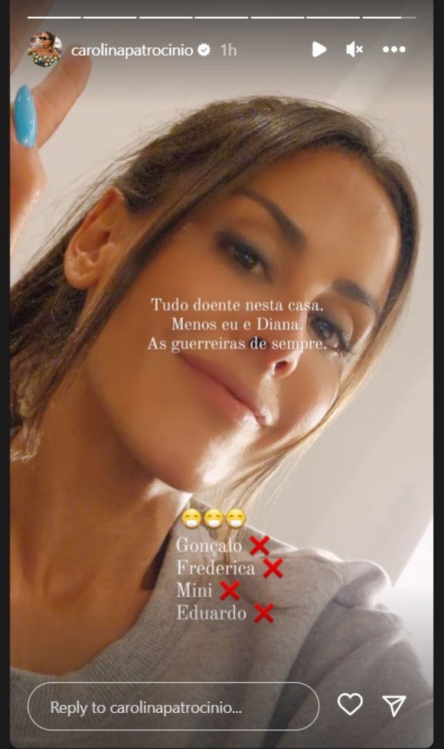 "Tudo doente em casa": Carolina Patrocínio e filha mais velha 'escapam'
