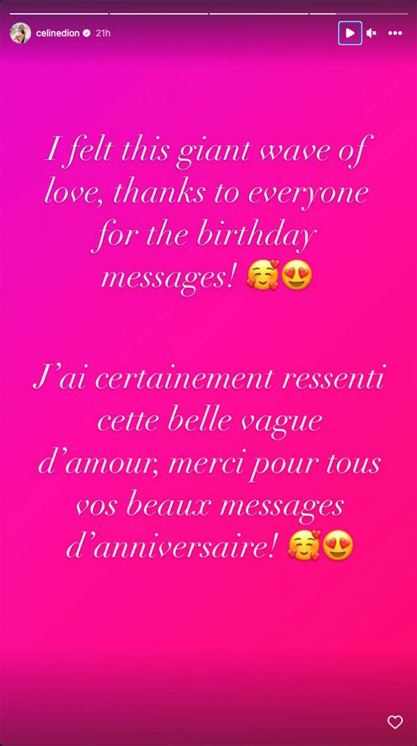 Céline Dion. A "onda gigante de amor" nos anos e após falar de doença