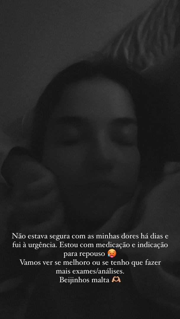 "Fui à urgência. Estou com medicação e indicação para repouso"