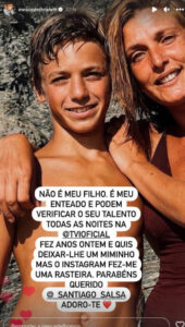 Inês Castel-Branco posa com o "enteado" e deixa-lhe carinhosa mensagem