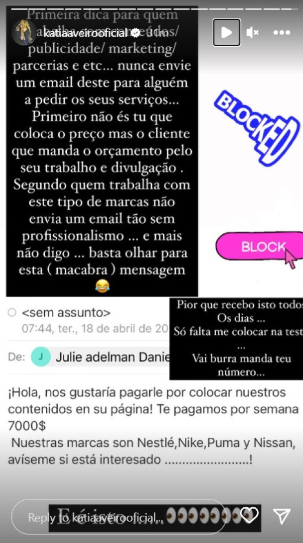 Katia Aveiro deixa recado após receber mensagem "macabra"