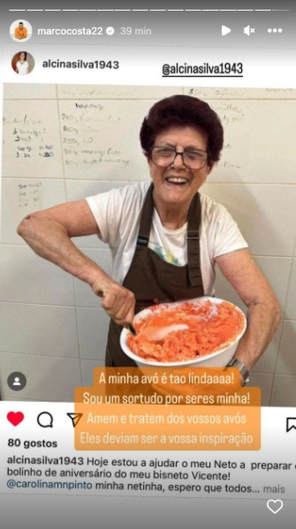 Marco Costa declara-se à avó e diz: "Amem e tratem dos vossos"